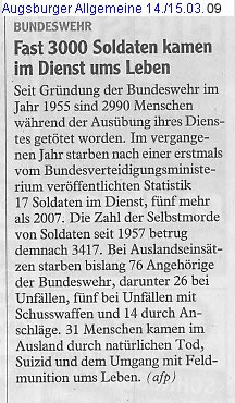 Augsburger Allgemeine v. 14./15.03.2009 